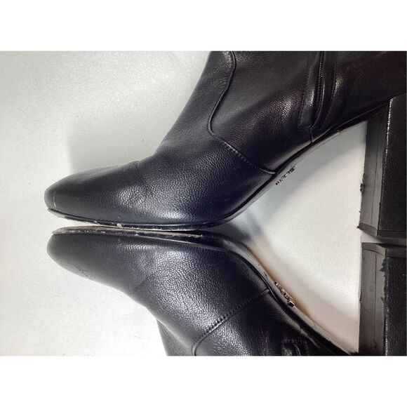 Prada Black Leather Ankle Boots Women’s Block Heel Booties Size EU 39 - Picture 8 of 16